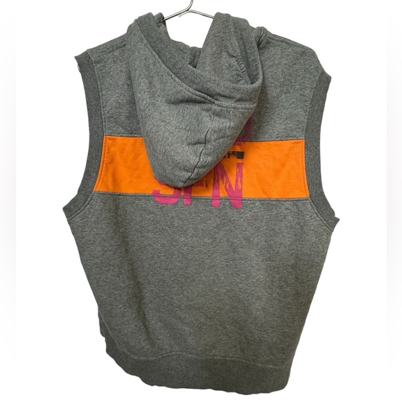 American Rag Hoodie Vest San Francisco CA SFN Phys Ed Pink Text Men’s XL - Picture 3 of 10